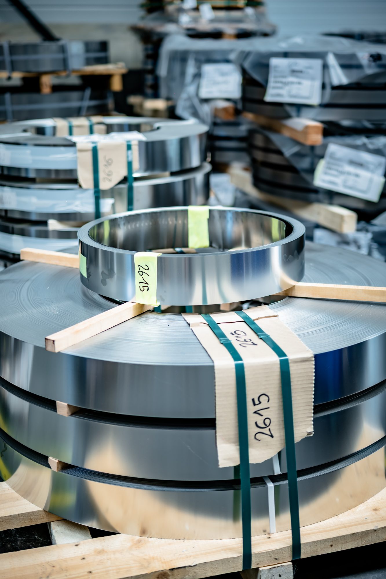 Steel and stainless steel strip coils